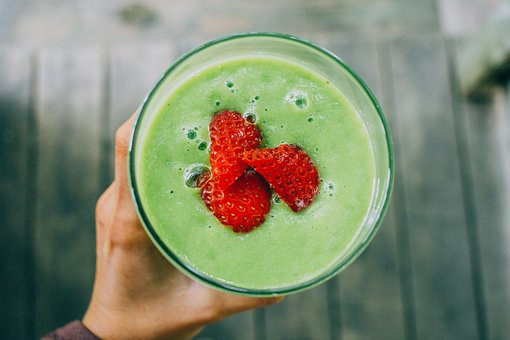 Green, Smoothie, Strawberries, Fruit